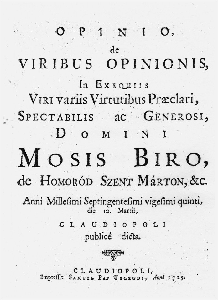 Bíró Mózes felett elmondott halotti beszéd