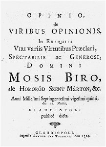 Bíró Mózes felett elmondott halotti beszéd