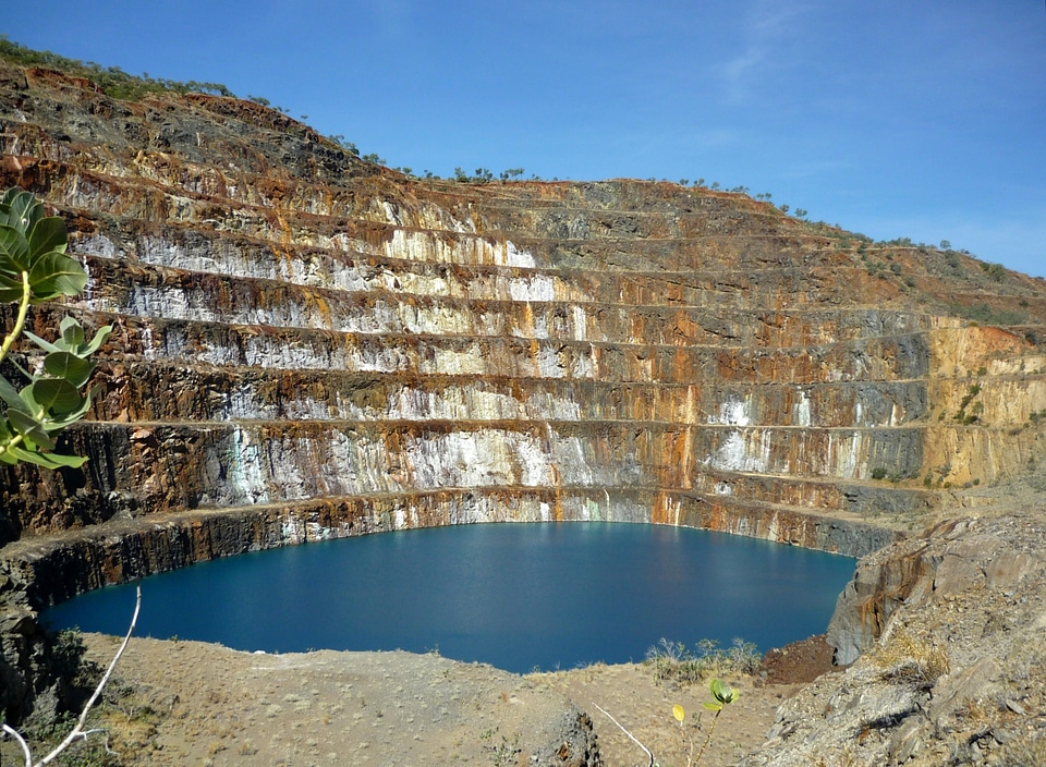 Old derelict uranium quarry photo