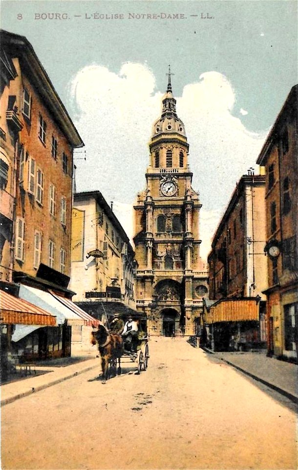 Bourg-en-Bresse.Co-cathédrale Notre-Dame de l'Annonciation de Bourg-en-Bresse.1925