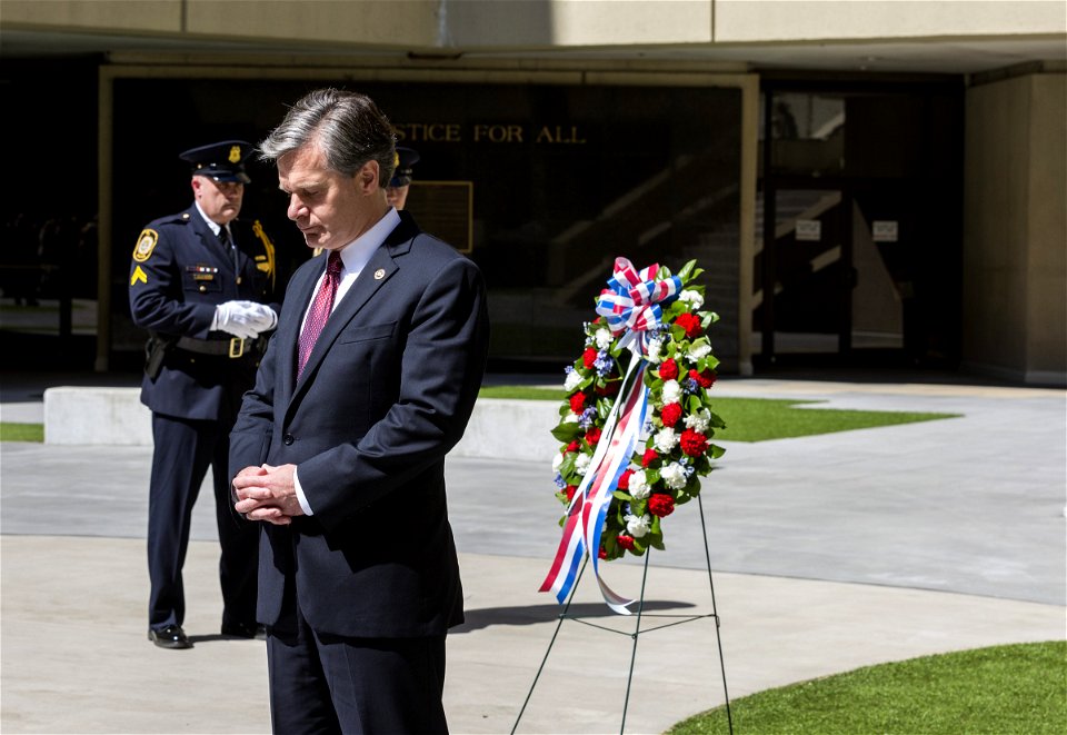 FBI Director Wray at Special Agent Memorial Service