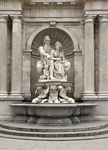 Detail of the Danubius Fountain with the allegorical figures photo