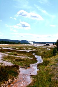 Run-off streams from Old Faithful (not erupting) 2 photo