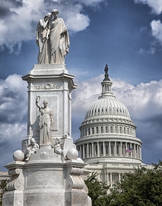 The peace monument sky clouds photo