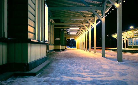 Empty railway station photo