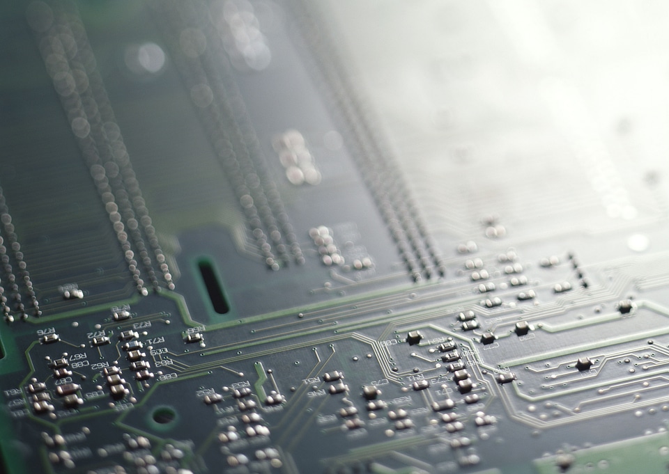 Closeup of a printed circuit board photo