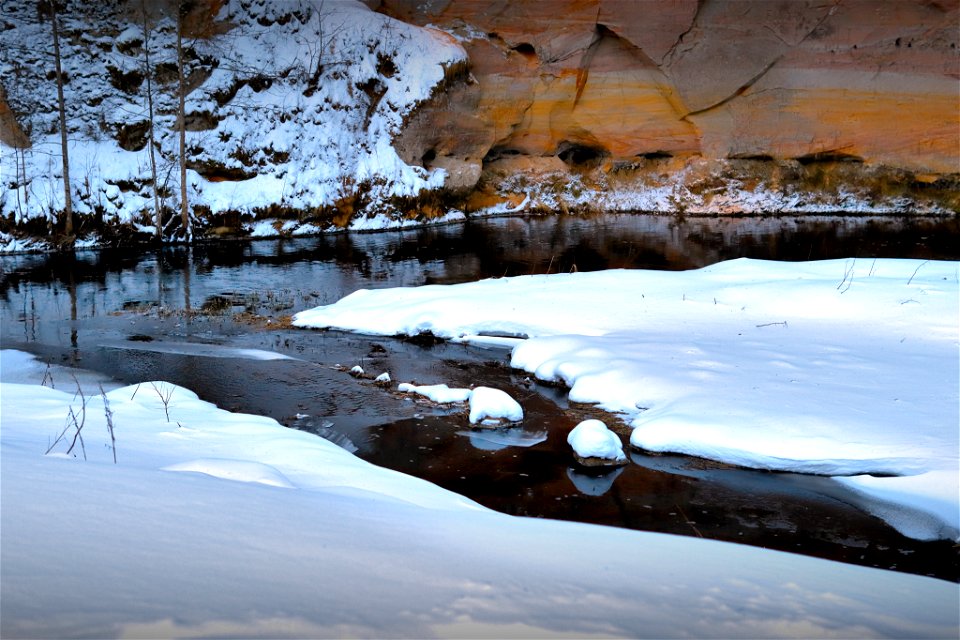 Small riverbend in winter