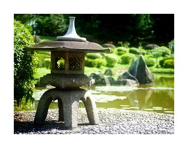 Japanese stone lantern photo