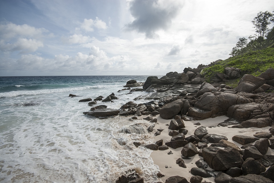 beach Takamaka, Mahe island, Seychelles
