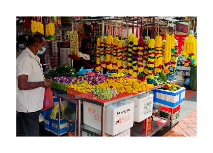 Little India: Flower garland stalls photo