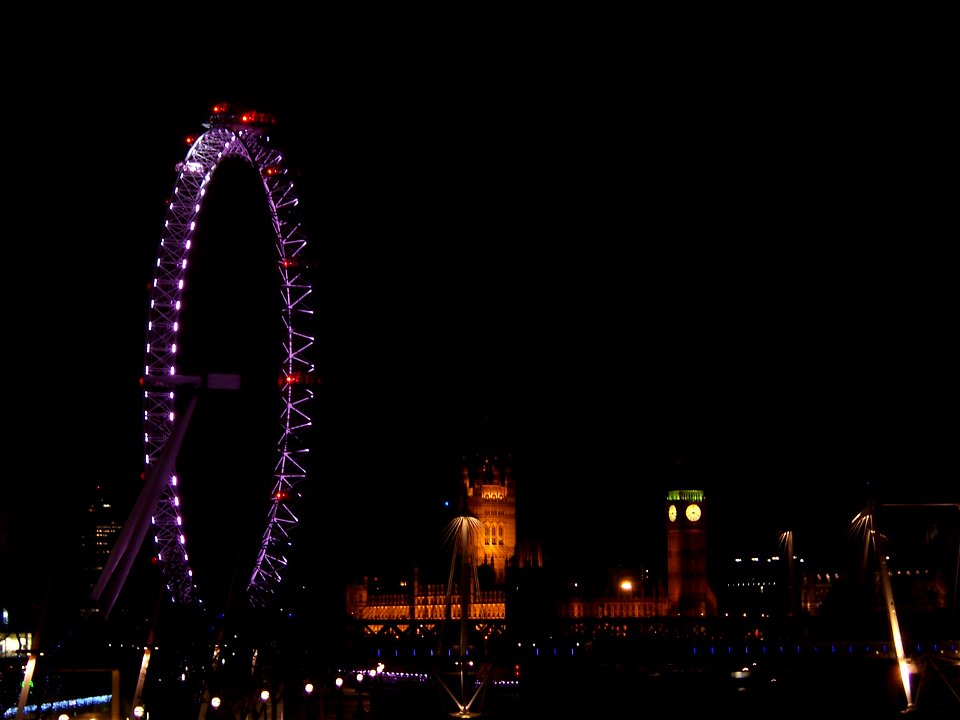 London Eye and Parliament at night photo