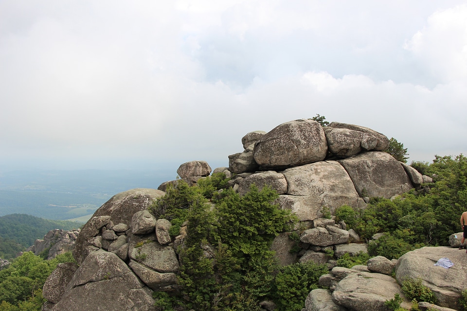 Large boulders on a climb of Old Rag
