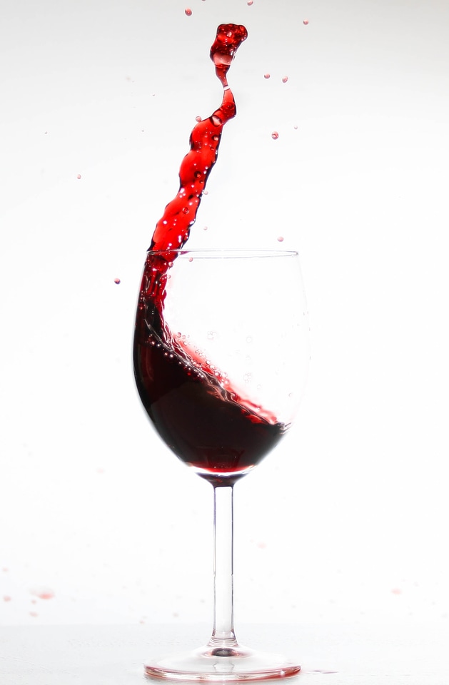 Red wine glass wine glass