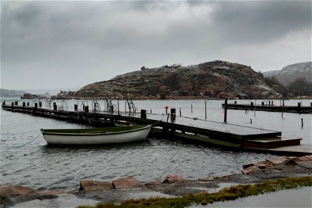Govik harbor during storm Ciara 2020