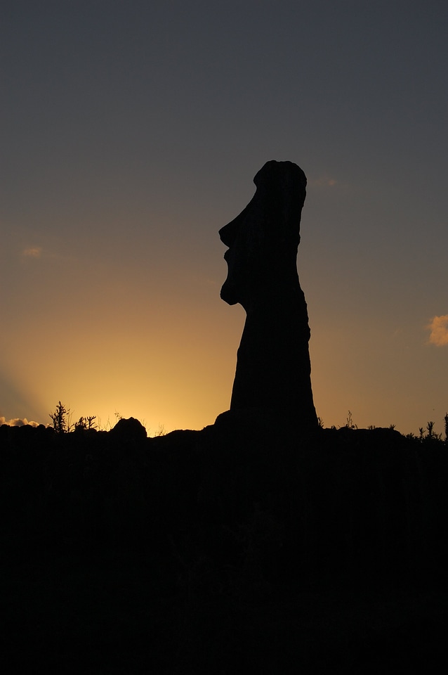 sunsets on the rocky shores of Easter Island Chile