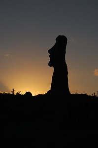 sunsets on the rocky shores of Easter Island Chile