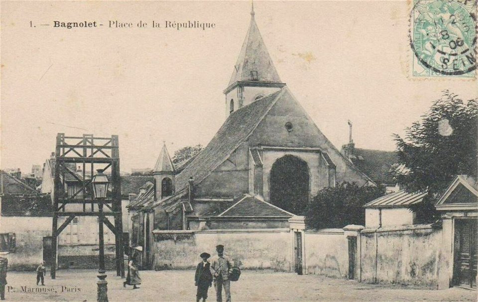 Bagnolet.Église Saint-Leu-Saint-Gilles.Place de la République