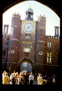 Astronomical clock and the gatehouse to the inner court at Hampton Court Palace photo