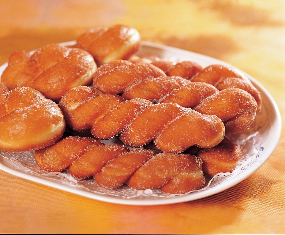 Freshly baked sweet braided bread