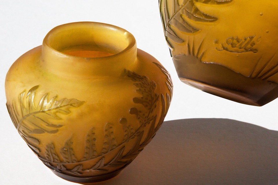 Art nouveau glass art glass vase