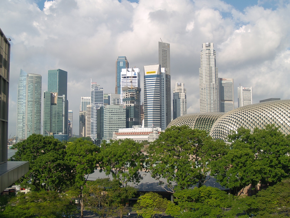 Modern buildings of Singapore skyline landscape photo