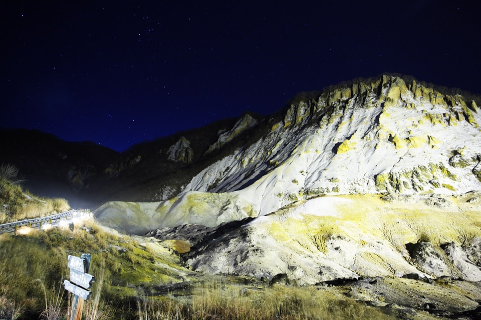 Night Scenery of the Winter of Hell Valley