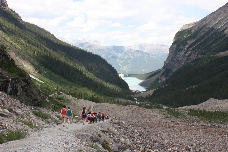 Hiking at Lake Louise, Banff National Park, Alberta, Canada