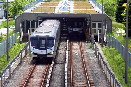 TTC Line1 TRs at Eglinton West. photo