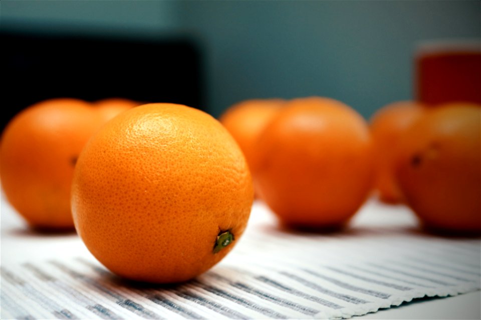 Oranges on the table. photo