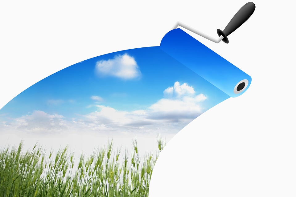 Isolated platen and sky. Element of design.