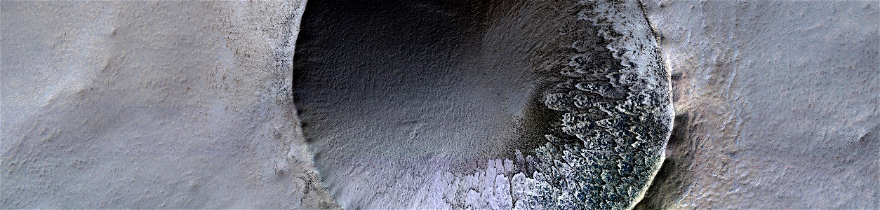 Mars - Lobate Features on Crater Wall photo