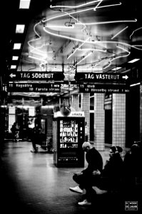 lights at subway in Stockholm photo