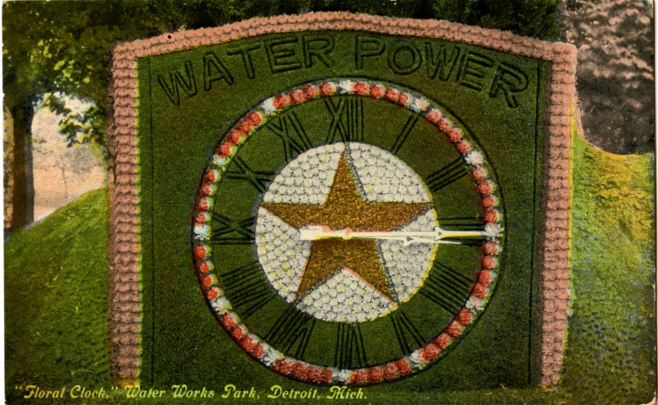 Water Power, Floral Clock, Detroit, Michigan