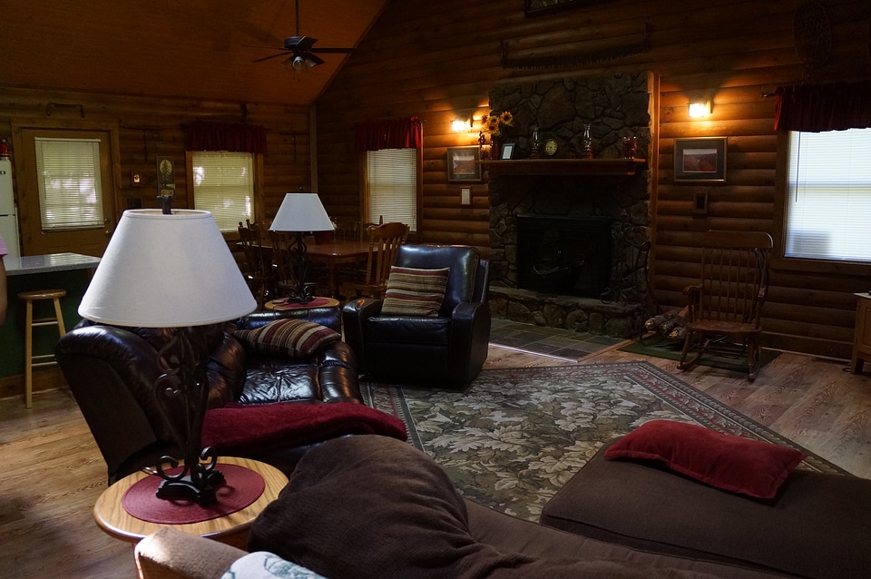 Interior Log cabin and trees in Canaan Valley