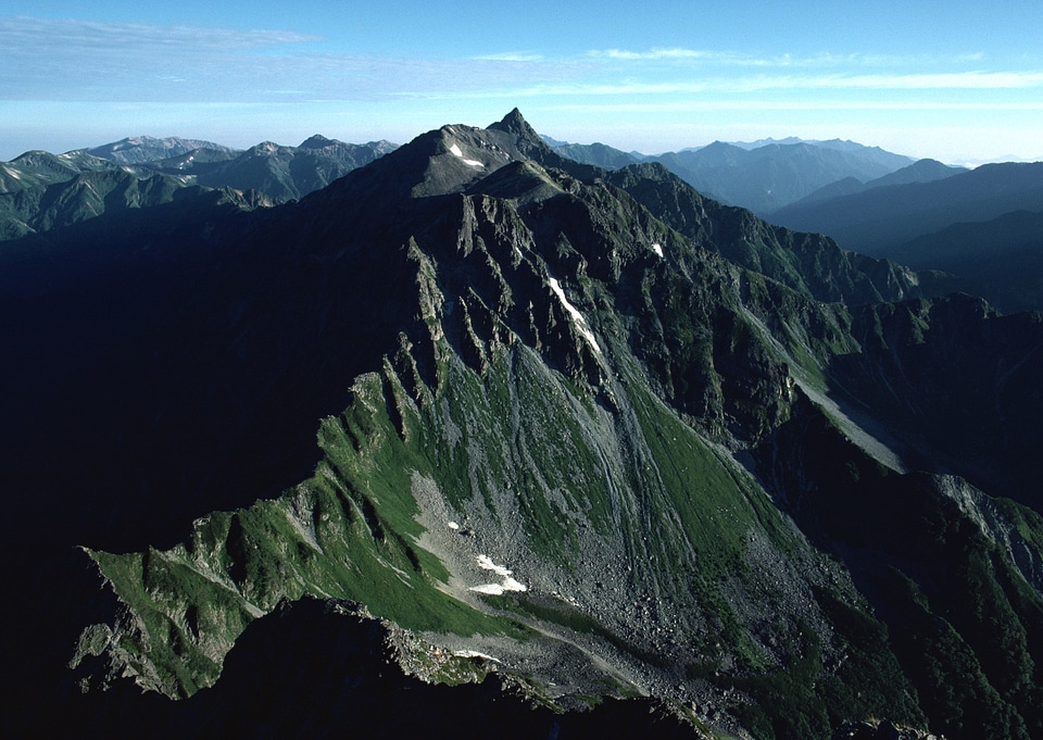 View of the mountain peaks