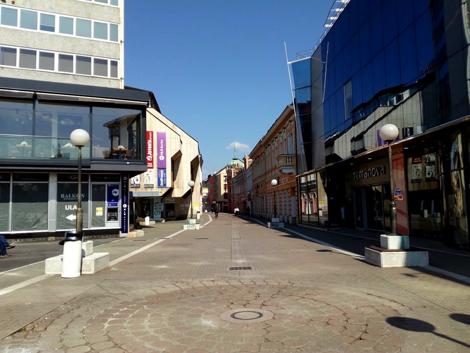 Empty Gospodska street with closed shops in the center of Banja Luka because of Coronavirus pandemic (2)