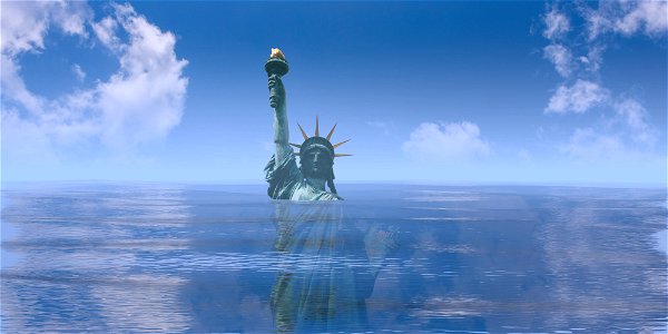 Statue of Liberty Post Global Warming 2100 photo