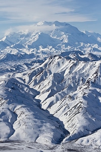 Denali and Range from Air Portrait