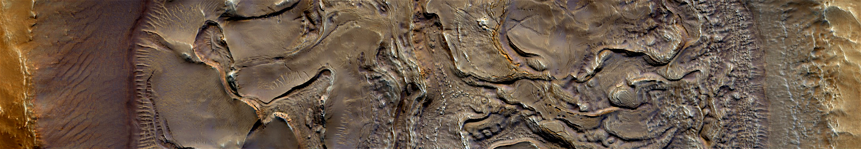 Mars - South Mid-Latitude Crater with Distinctive Floor Material