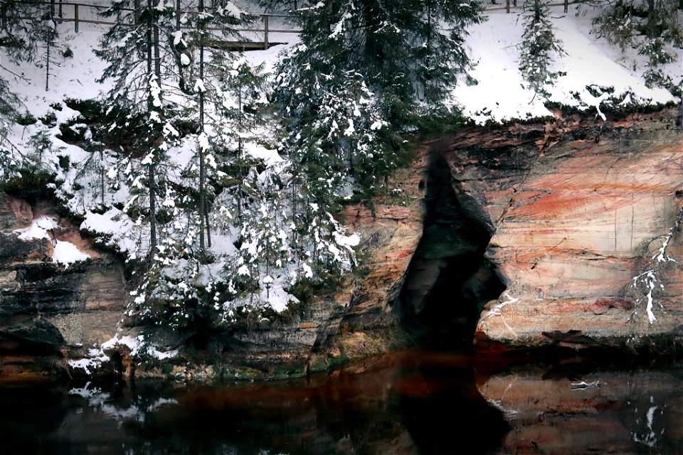 Neitsikoobas (Maidens Cave) at wintertime.