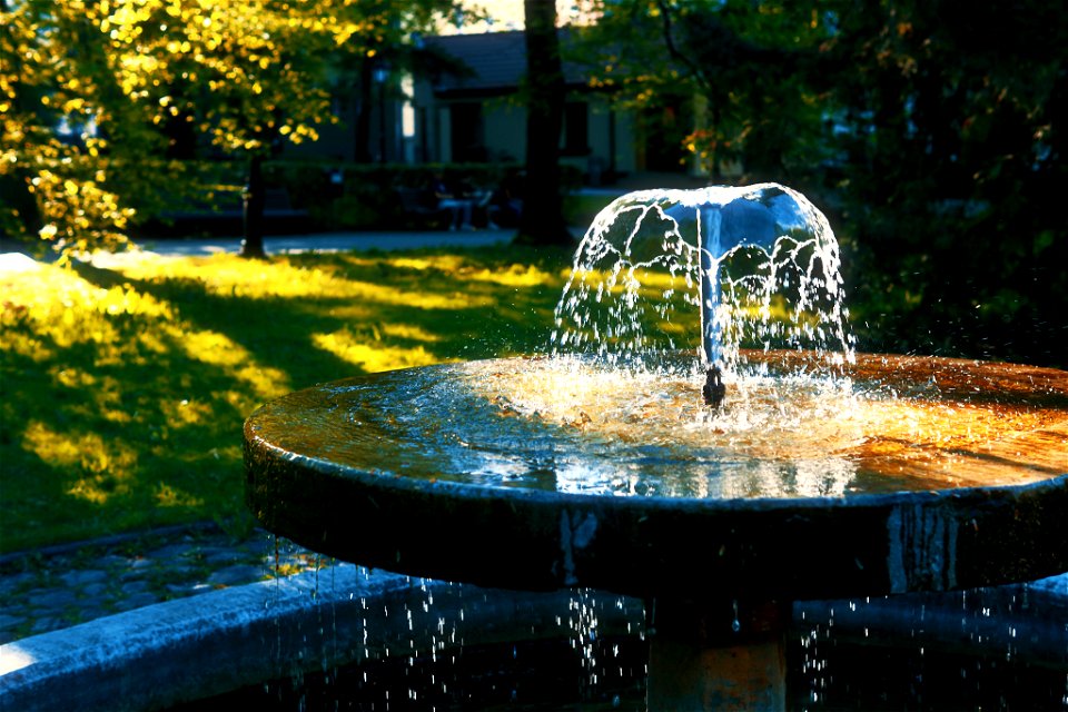 Fountain in the evening Sun