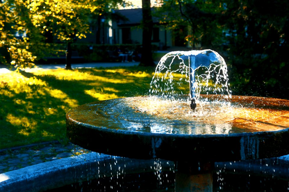 Fountain in the evening Sun photo