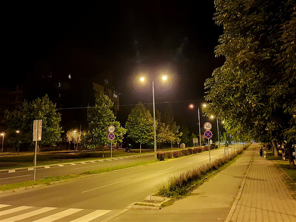 Istočni tranzit (Krfska street) in Obilićevo, Banja Luka, BiH at night (1)