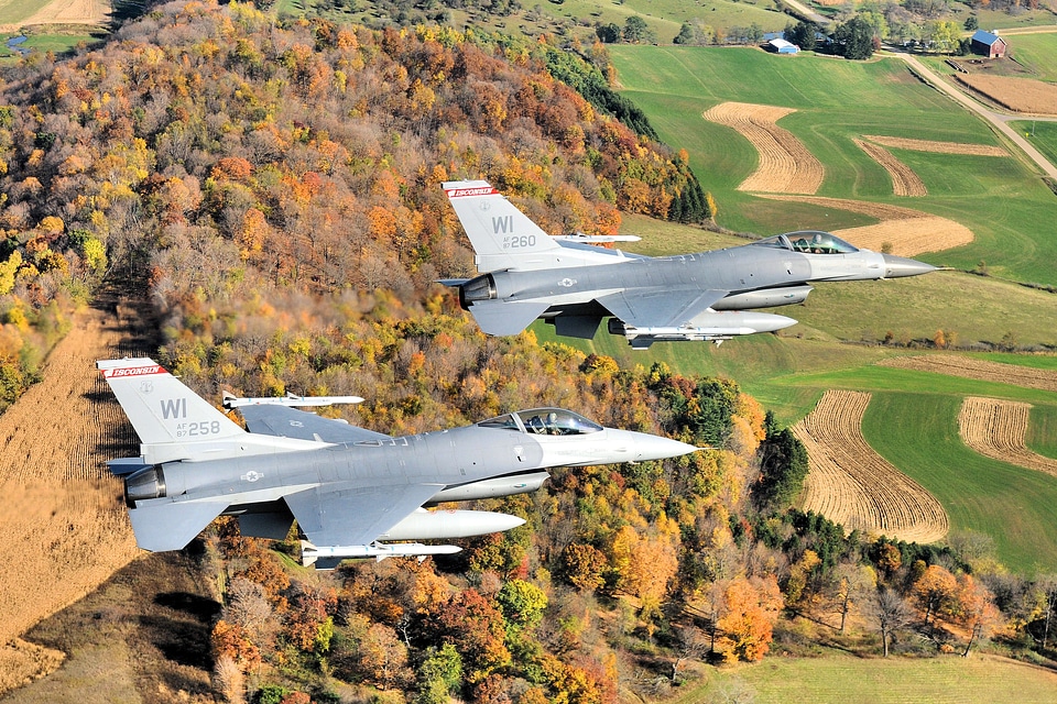 Two F-16 Fighters in Wisconsin
