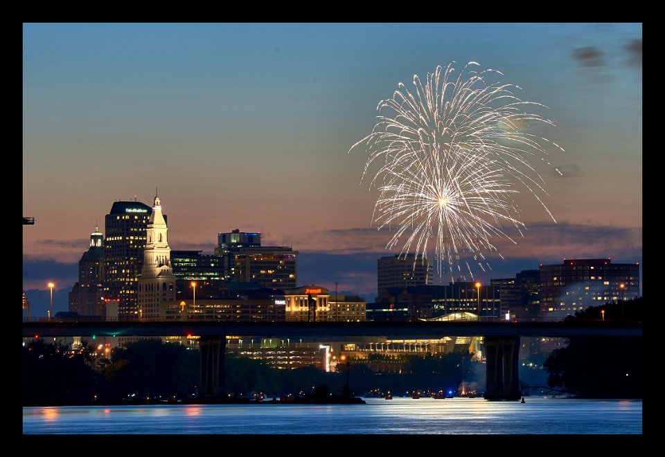 independence day fireworks on the ct river