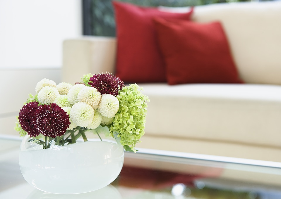 Flower vase in living room