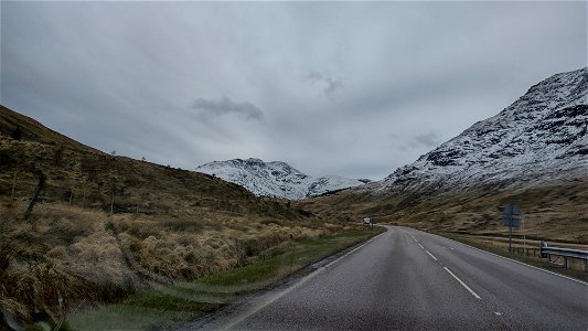 Snow above Rest And Be Thankful, Argyll photo