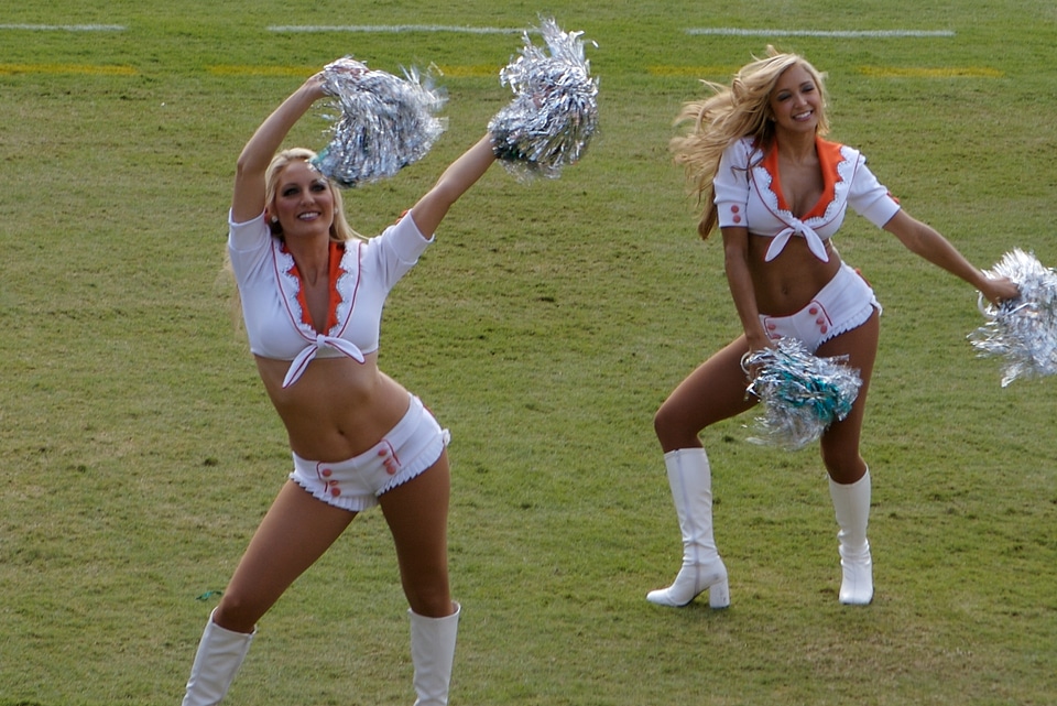 Two Miami Dolphins Cheerleaders