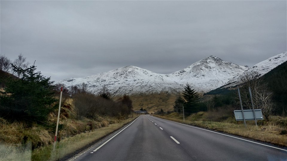 Snow above Rest And Be Thankful, Argyll photo