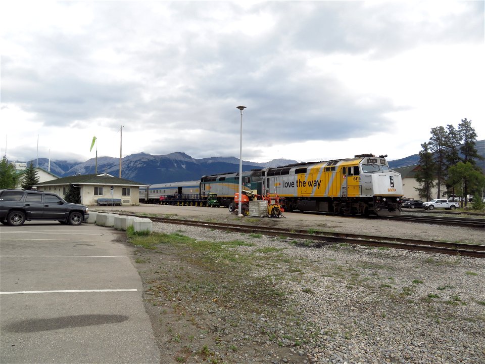 Via Rail Passenger train at Jasper Station